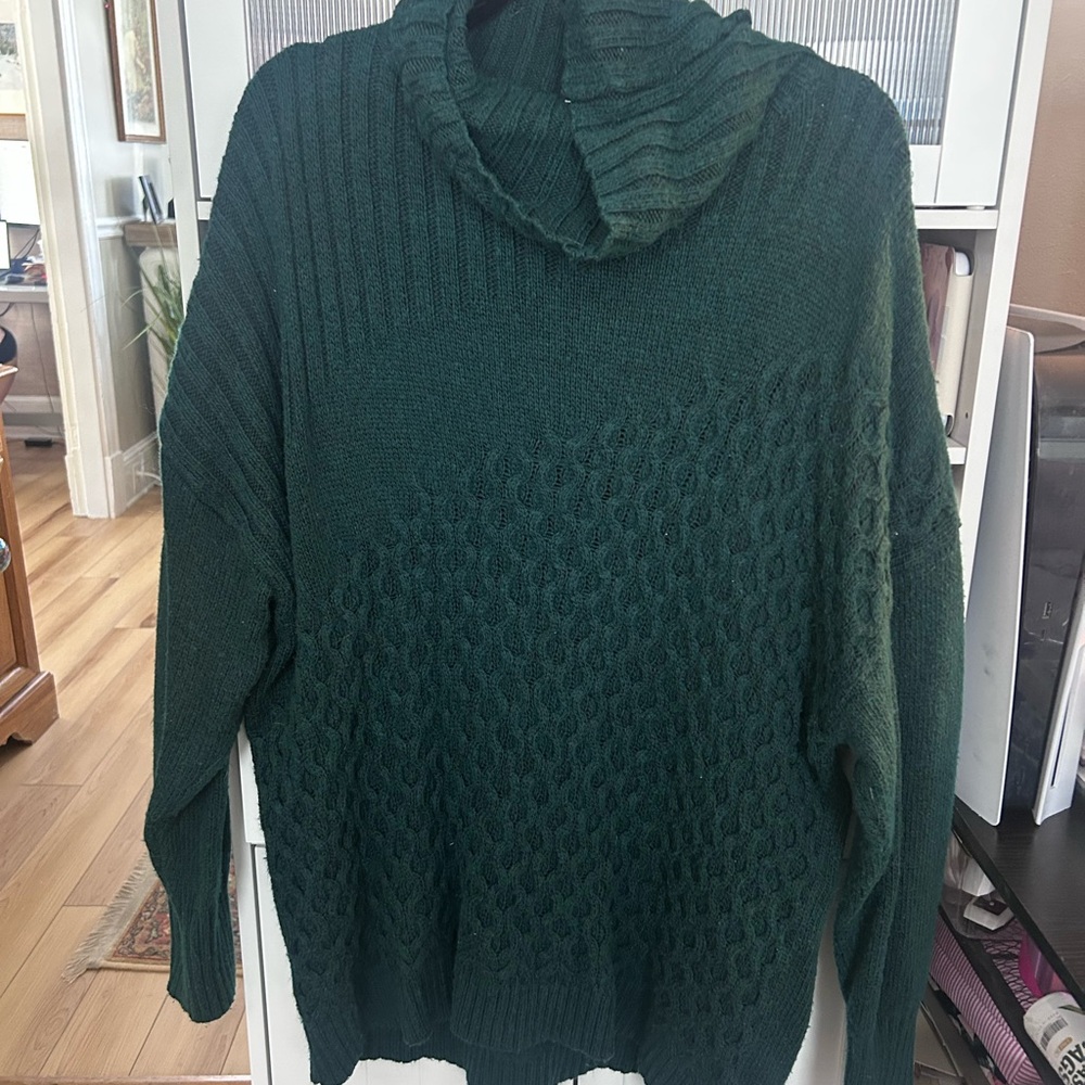 Nine West Forest Green Cowl Neck Sweater